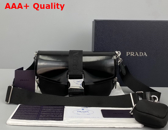 Prada Pocket Nylon and Brushed Leather Bag in Black Replica