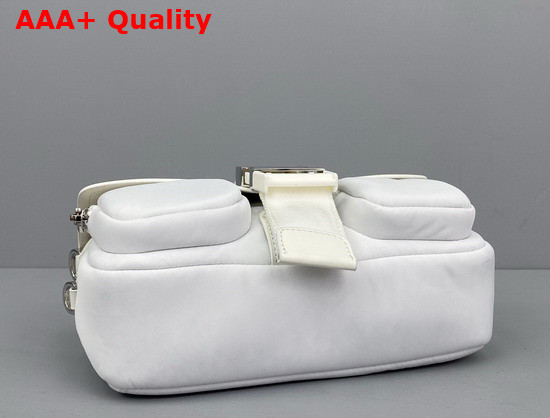 Prada Pocket Nylon and Brushed Leather Bag in White Replica