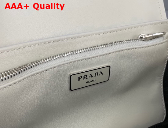 Prada Pocket Nylon and Brushed Leather Bag in White Replica