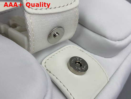 Prada Pocket Nylon and Brushed Leather Bag in White Replica