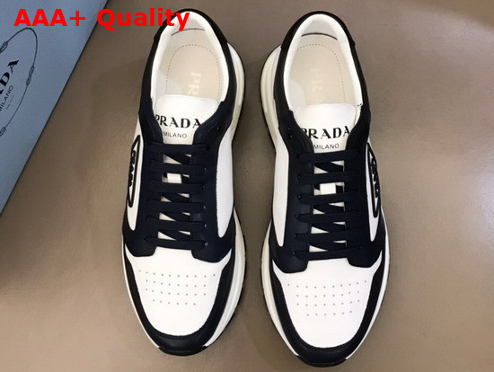 Prada Prax 01 Sneakers in White and Black Leather Replica