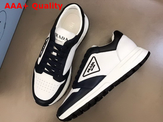 Prada Prax 01 Sneakers in White and Black Leather Replica