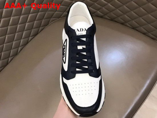 Prada Prax 01 Sneakers in White and Black Leather Replica