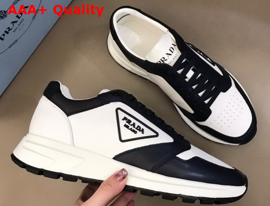 Prada Prax 01 Sneakers in White and Black Leather Replica