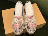 Prada Printed Leather Espadrilles Pink