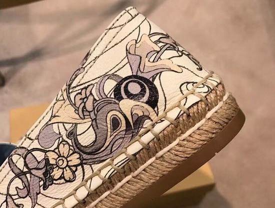 Prada Printed Leather Espadrilles Pink