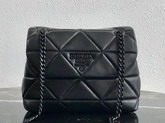 Prada Quilted Leather Shoulder Bag in Black