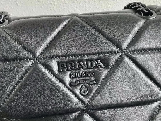 Prada Quilted Leather Shoulder Bag in Black