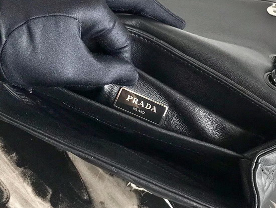 Prada Quilted Leather Shoulder Bag in Black