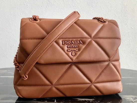 Prada Quilted Leather Shoulder Bag in Brown