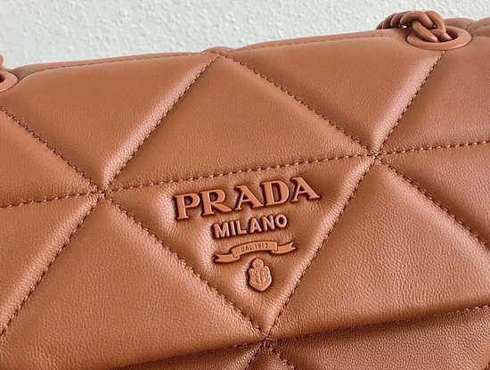 Prada Quilted Leather Shoulder Bag in Brown