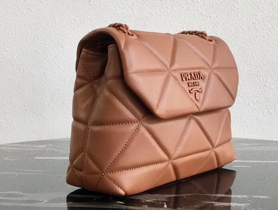 Prada Quilted Leather Shoulder Bag in Brown