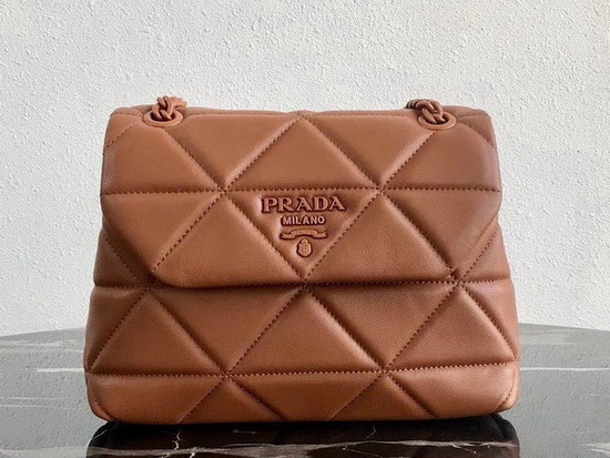 Prada Quilted Leather Shoulder Bag in Brown