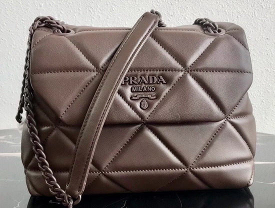 Prada Quilted Leather Shoulder Bag in Chocolate