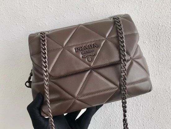 Prada Quilted Leather Shoulder Bag in Chocolate