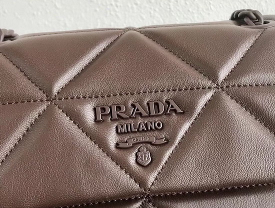 Prada Quilted Leather Shoulder Bag in Chocolate