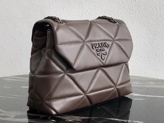 Prada Quilted Leather Shoulder Bag in Chocolate