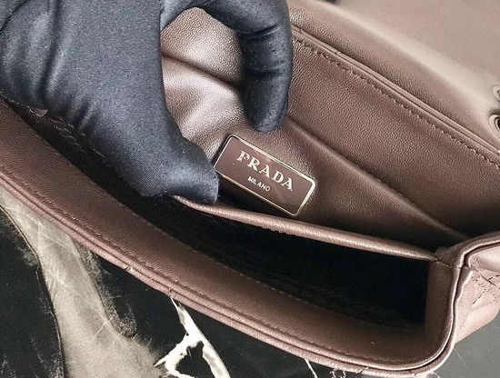 Prada Quilted Leather Shoulder Bag in Chocolate