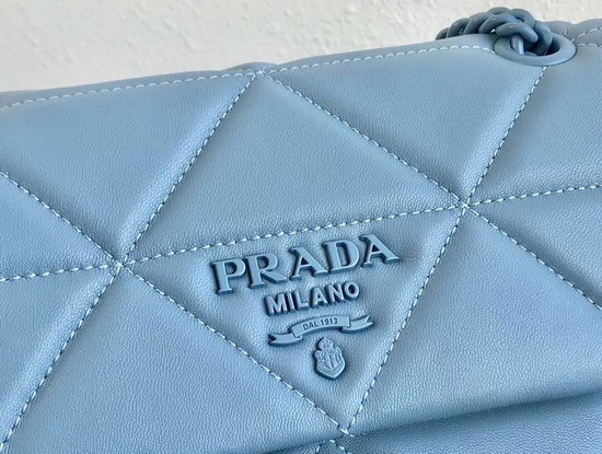 Prada Quilted Leather Shoulder Bag in Light Blue