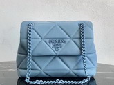 Prada Quilted Leather Shoulder Bag in Light Blue