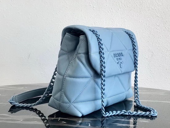 Prada Quilted Leather Shoulder Bag in Light Blue