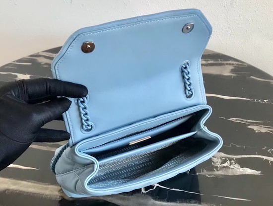 Prada Quilted Leather Shoulder Bag in Light Blue