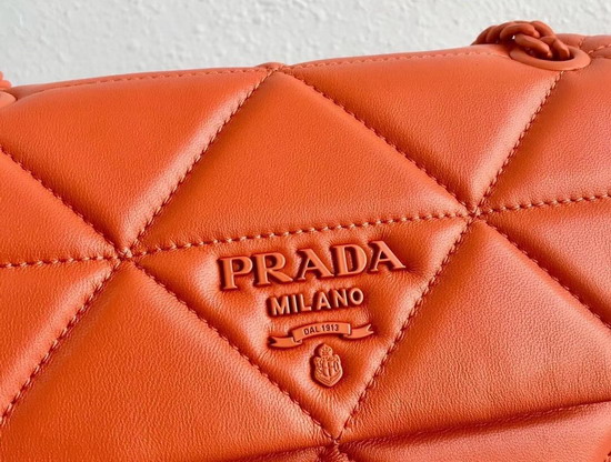 Prada Quilted Leather Shoulder Bag in Orange