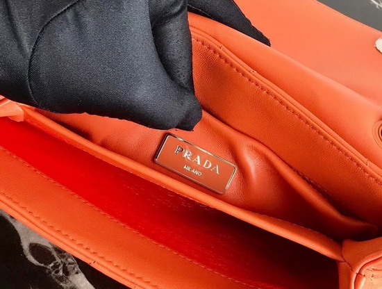 Prada Quilted Leather Shoulder Bag in Orange