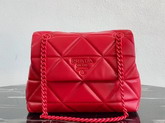 Prada Quilted Leather Shoulder Bag in Red