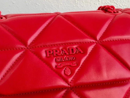 Prada Quilted Leather Shoulder Bag in Red