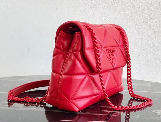 Prada Quilted Leather Shoulder Bag in Red