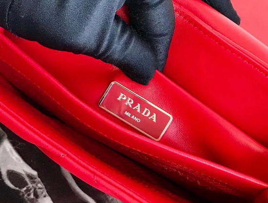 Prada Quilted Leather Shoulder Bag in Red