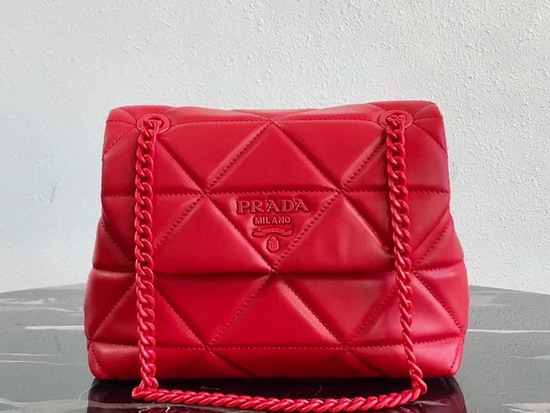 Prada Quilted Leather Shoulder Bag in Red