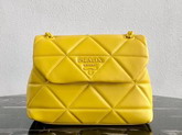 Prada Quilted Leather Shoulder Bag in Yellow