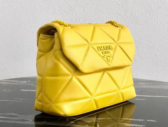 Prada Quilted Leather Shoulder Bag in Yellow