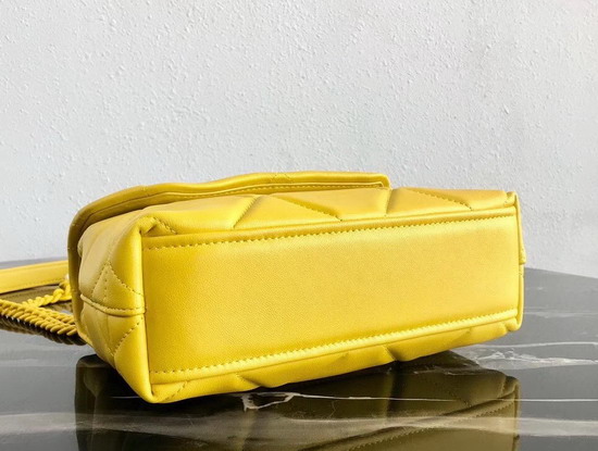 Prada Quilted Leather Shoulder Bag in Yellow