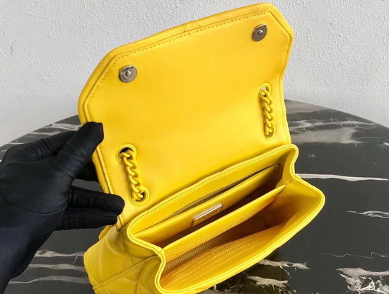 Prada Quilted Leather Shoulder Bag in Yellow