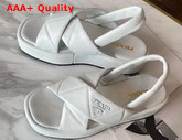 Prada Quilted Nappa Leather Flatform Sandals in White Replica