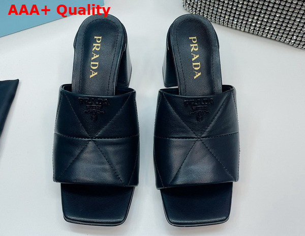 Prada Quilted Nappa Leather Heeled Sandals in Black 1XX583 Replica