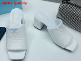 Prada Quilted Nappa Leather Heeled Sandals in White 1XX583 Replica