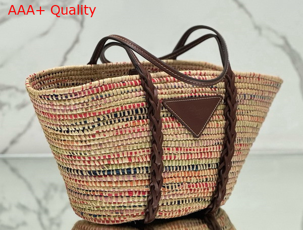 Prada Raffia Basket Bag in Multicolor 1BG312 Replica