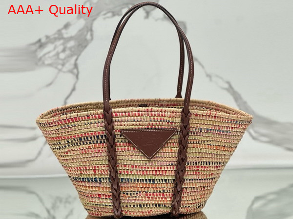 Prada Raffia Basket Bag in Multicolor 1BG312 Replica