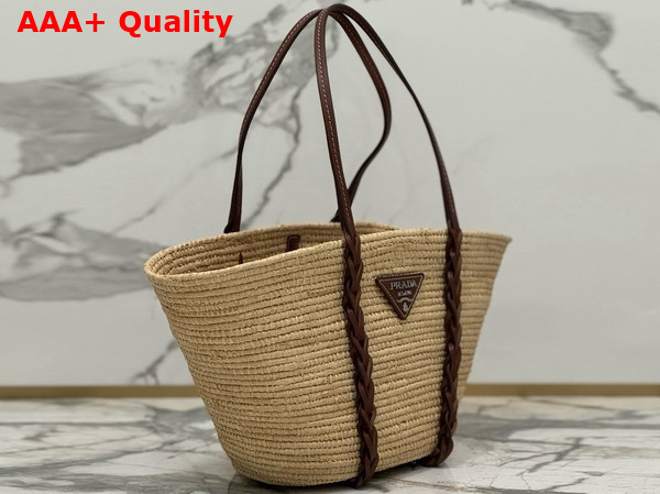 Prada Raffia Basket Bag in Natural 1BG312 Replica