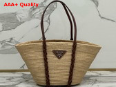 Prada Raffia Basket Bag in Natural 1BG312 Replica