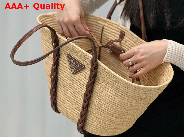 Prada Raffia Basket Bag in Natural 1BG312 Replica