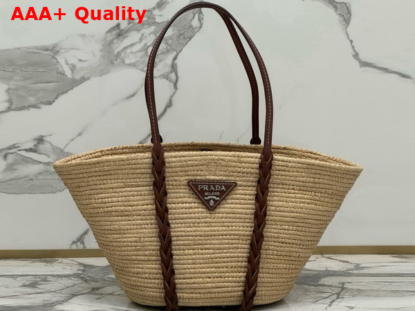 Prada Raffia Basket Bag in Natural 1BG312 Replica