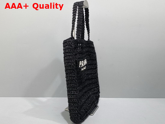 Prada Raffia Tote Bag in Black 1BG393 Replica