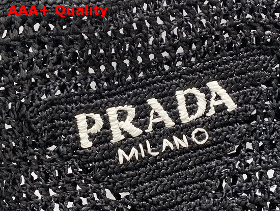 Prada Raffia Tote Bag in Black 1BG393 Replica