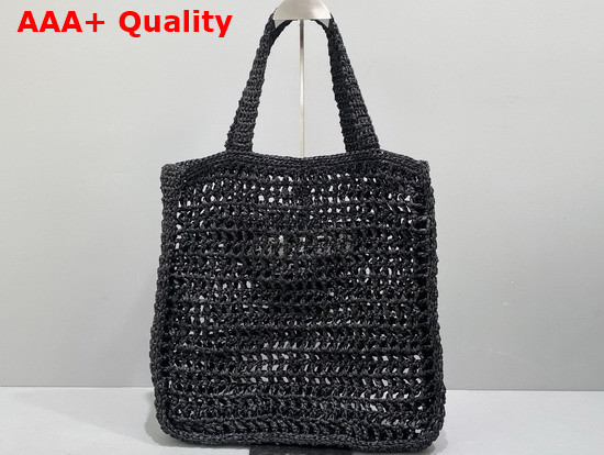 Prada Raffia Tote Bag in Black 1BG393 Replica