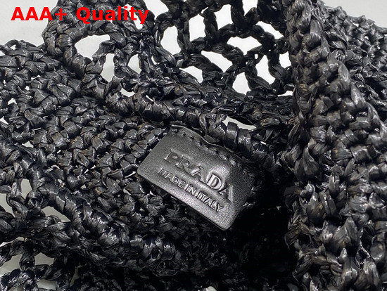 Prada Raffia Tote Bag in Black 1BG393 Replica